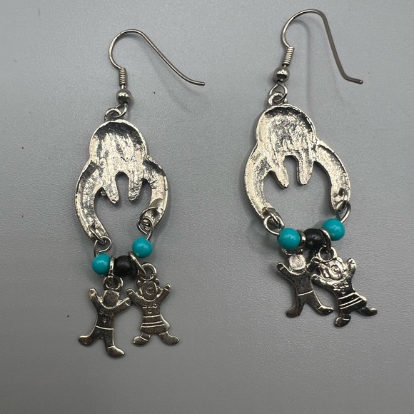 Vtg Storyteller Hook Earrings Sterling Silver  Native American - Picture 5 of 5